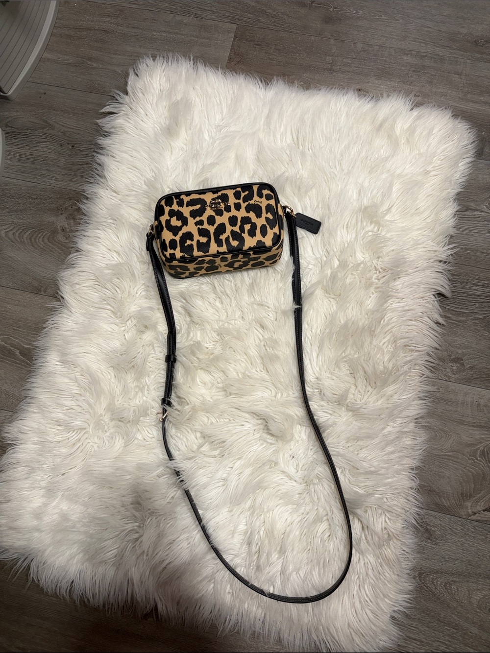 Coach Leopard Print Crossbody in Black and Tan - Picture 4 of 15